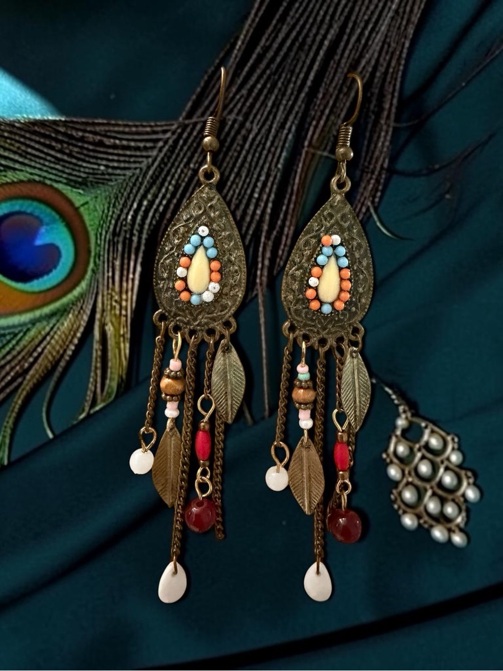 Bohemian Teardrop Dangle Earrings - Multicolor by